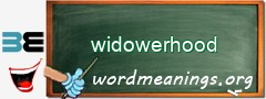 WordMeaning blackboard for widowerhood